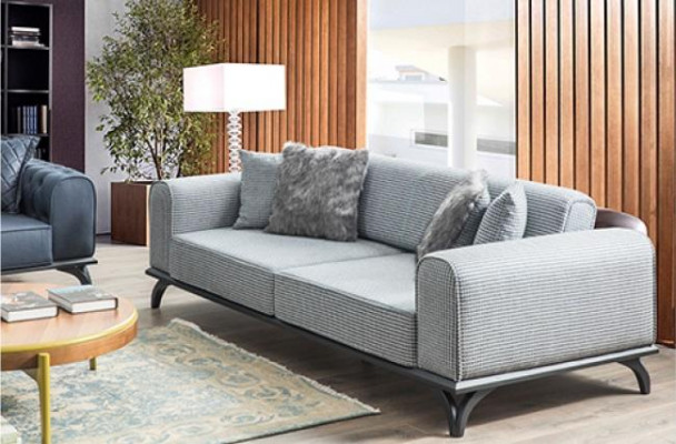 Three-seater couch sofa 227cm sofa couches upholstered furniture textile fabric