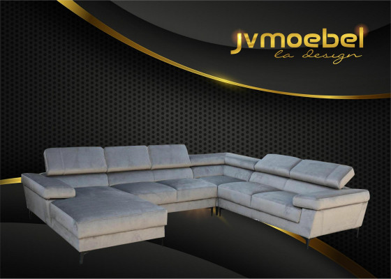 Corner sofa U shape living landscape upholstered corner textile corner set sofas couches new