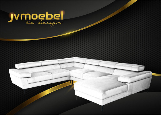 Corner sofa U shape living landscape upholstered corner textile corner set sofas couches new
