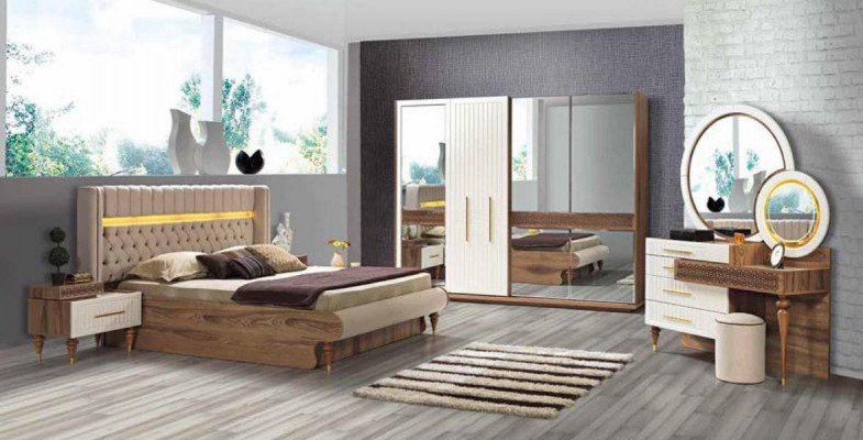 Stylish modern bedroom furniture set in luxurious European design