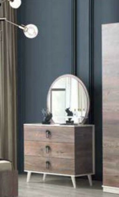 Complete bedroom bed bench dressing table wardrobe bedside table 5-piece set.