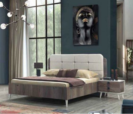 Complete bedroom bed bench dressing table wardrobe bedside table 5-piece set.