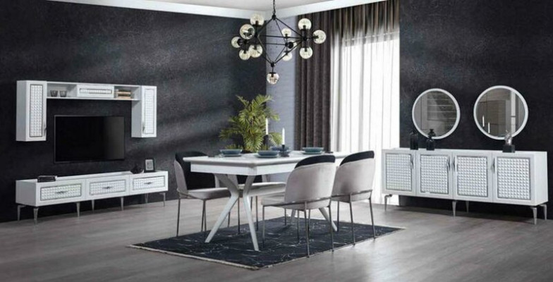 Dining table group 4x chairs dining set dining group chair set table 5-piece set.