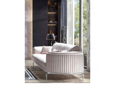 Upholstered Designer Furniture Three-Seater Sofa 3-Seater Sofas Textile Luxury