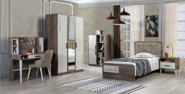 Wood bed single beds children's room youth room upholstered furniture