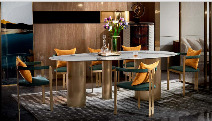 Dining table with 6 chairs modern design furniture luxury dining room table chair