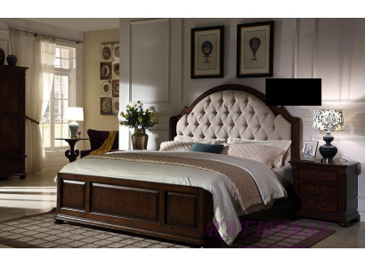 Bed Upholstered Bed Luxury Double Bedroom Wood Leather Beds Chesterfield Furniture