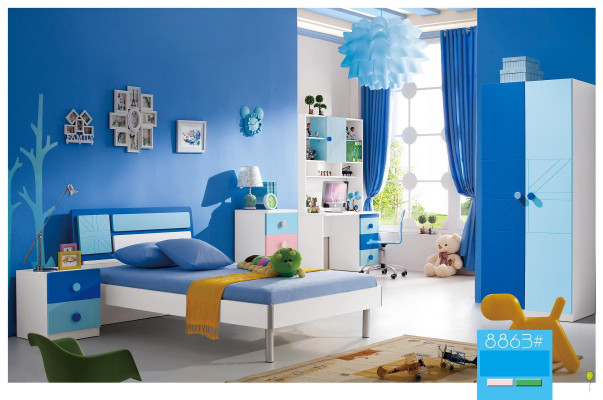 Children's Room Set Bed Wardrobe Modern Youth Bedroom New 4-piece Set