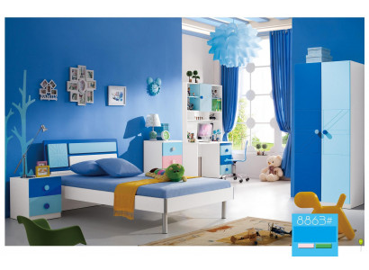 Children's Room Set Bed Wardrobe Modern Youth Bedroom New 4-piece Set