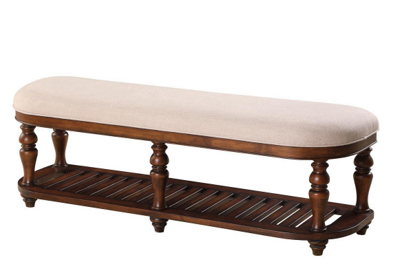 Stool Upholstered Stool Foot Furniture Living Seating Benches Seat Leather Beige Design Textile