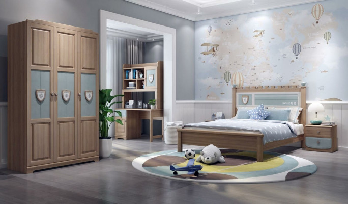 Youth room children's room set bed chest of drawers wardrobe 5-piece bedroom new