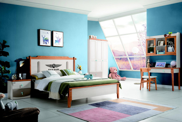 Suit set bed nightstand dresser design bedroom 5 pcs. Complete new