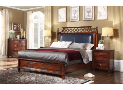 Bed 2x Nightstand 3-piece Bedroom Set Design Luxury Beds Classic Upholstered