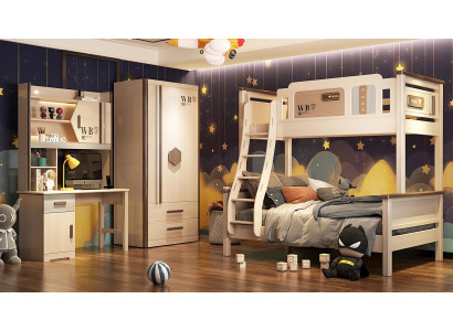 Bedroom youth children's room set modern wardrobe dresser table new 2-piece.