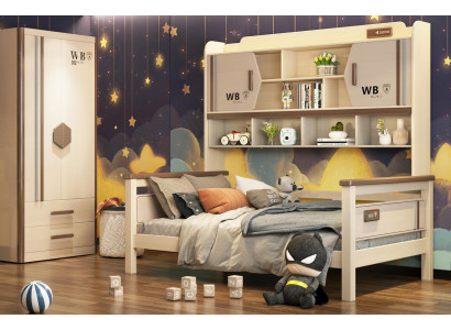 Children's room 2-piece set loft bed wardrobe high gloss youth room furniture new