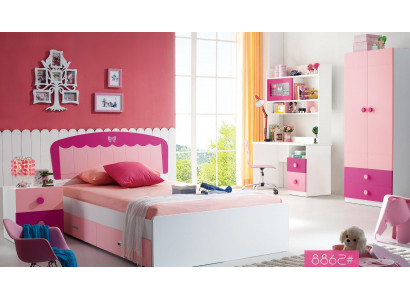 Set Table Bed Wardrobe Dresser 4-piece Complete Youth Room Children's Room