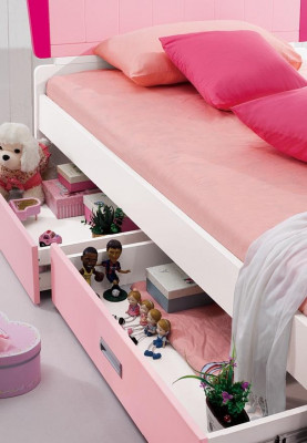 Set Table Bed Wardrobe Dresser 4-piece Complete Youth Room Children's Room