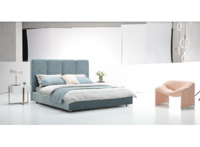 3-piece bedroom set: bed, 2 bedside tables, upholstered double bed hotel