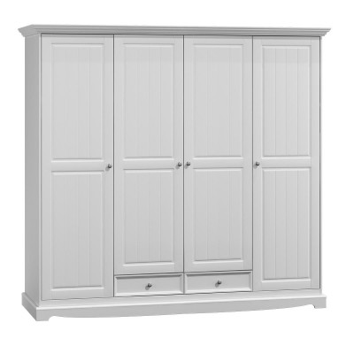 Wardrobe Cabinets Cupboard Wall Unit Classic Wood Country House White New