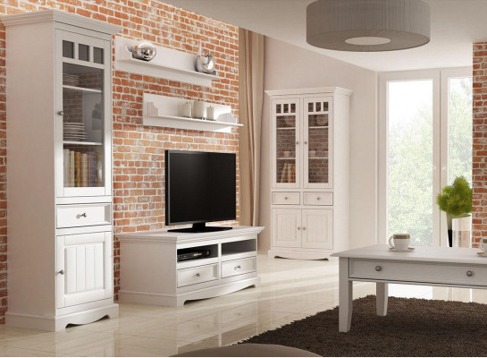 Living Room Set Wall Shelf Dresser Sideboard Wall Units Display Cabinet Country Style 4-piece New