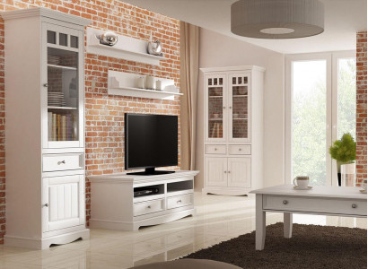Living Room Set Wall Shelf Dresser Sideboard Wall Units Display Cabinet Country Style 4-piece New