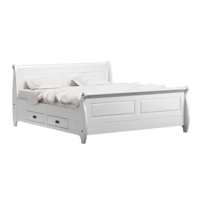 Country Style Luxury Bed Double Bed Double Beds White Beds Bedroom