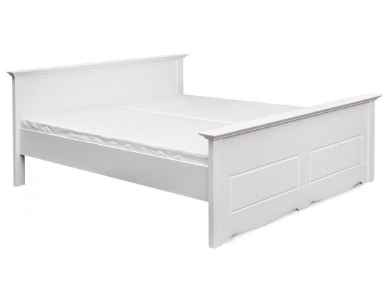 Solid Wood Farmer's Bed 180x200 cm Wooden Bed Bedroom Furniture White Country House