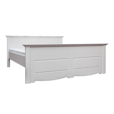 Solid Wood Farmer's Bed 180x200 cm Wooden Bed Bedroom Furniture White Country House