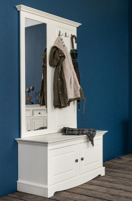Country House Farmer Wardrobe Wood Stand Coat Rack Shoe Cabinet 2-piece Cabinets