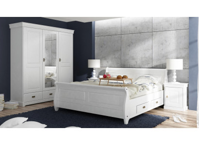 Bedroom set bed nightstand wardrobe hotel beds wood design 4-piece set.