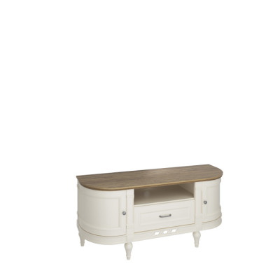 Elegant white TV cabinet made of natural wood: Functionality and style for your interior