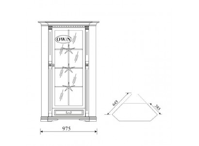 Classic display cabinet glass cabinet colonial OW-N