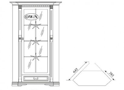Classic display cabinet glass cabinet colonial OW-N