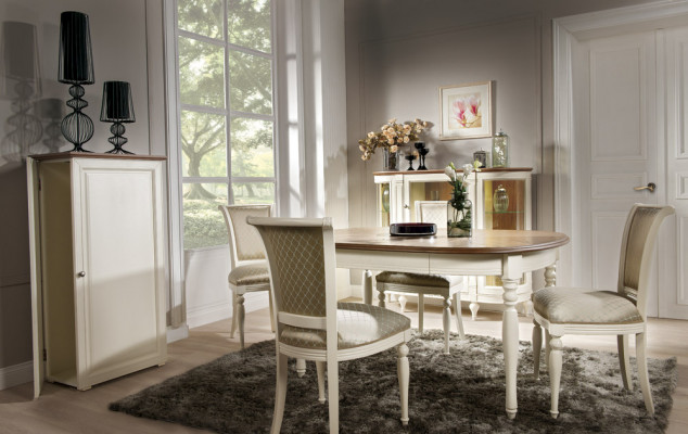 Large Table Dining Table Wooden Table Conference Table Extendable 190cm Model FL-S2