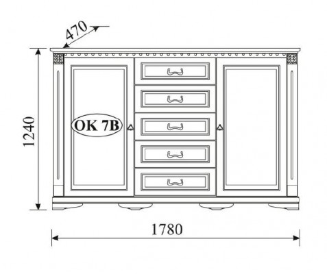 Classic dresser, dressers, cabinet, sideboard, solid furniture, colonial, new OK7B
