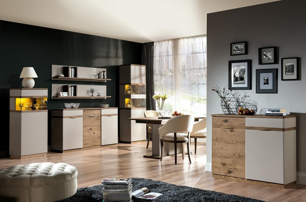 Modern style display cabinet living room collection display cabinet shelf sideboard white