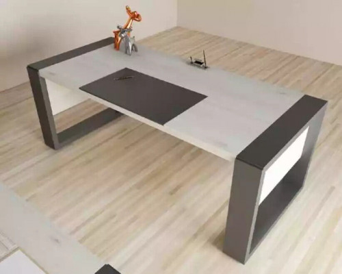 Gray office furniture desk file cabinet dresser coffee table 3-piece set