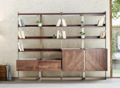 Modern display cabinet living room furniture shelf standing shelf solid wood furniture brown shelves