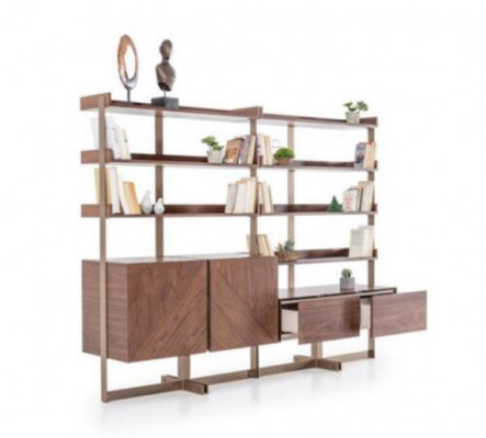 Modern display cabinet living room furniture shelf standing shelf solid wood furniture brown shelves