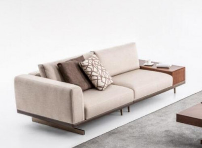 Beige Modern Two-Seater Luxury Couch Sofa Living Room Furniture Sofas Fabric