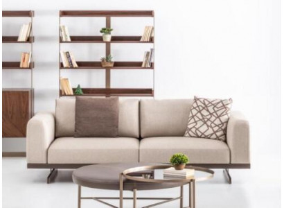 Modern three-seater fabric sofa luxury couch furniture textile living room furniture