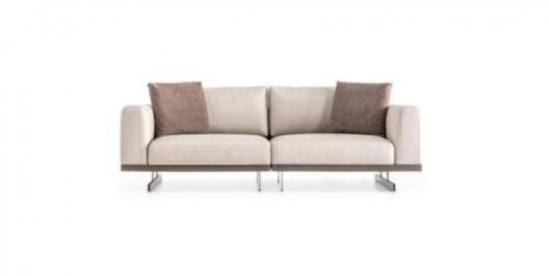 Modern three-seater fabric sofa luxury couch furniture textile living room furniture
