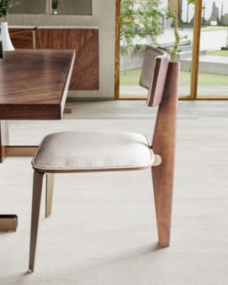 Brown dining table designer tables table + 4x armchair furniture 5-piece set