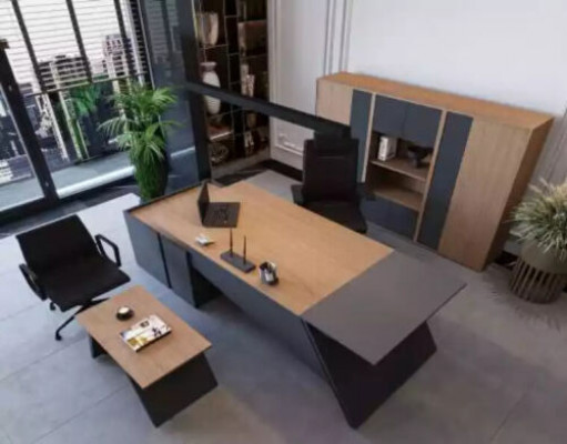 Luxury Office Furniture Set Desk Coffee Table Filing Cabinet 3-piece Set