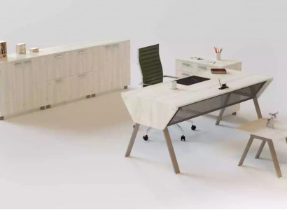 Luxurious office set in elegant modern style made of high-quality wood