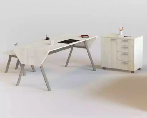 Luxurious office set in elegant modern style made of high-quality wood