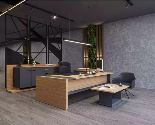 High-quality, elegant office set in modern style made from sturdy wood