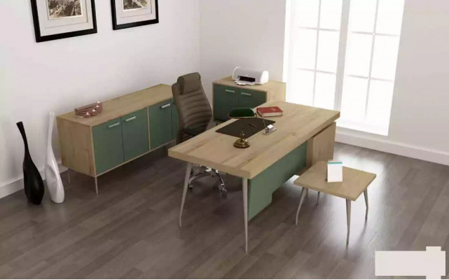 Office furniture 4-piece set: desk, file cabinet, dresser, coffee table