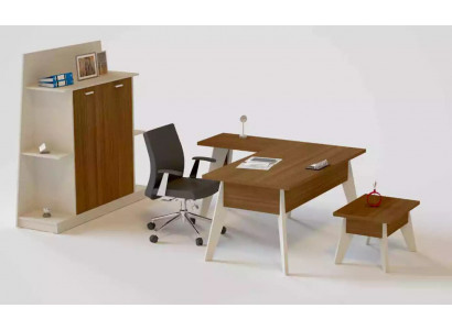 Corner desk table filing cabinet coffee table cabinet furniture office 3-piece set.