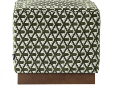 Ottoman Puff Footstool Green-White Upholstered Stool Seat Stool Fabric Seat